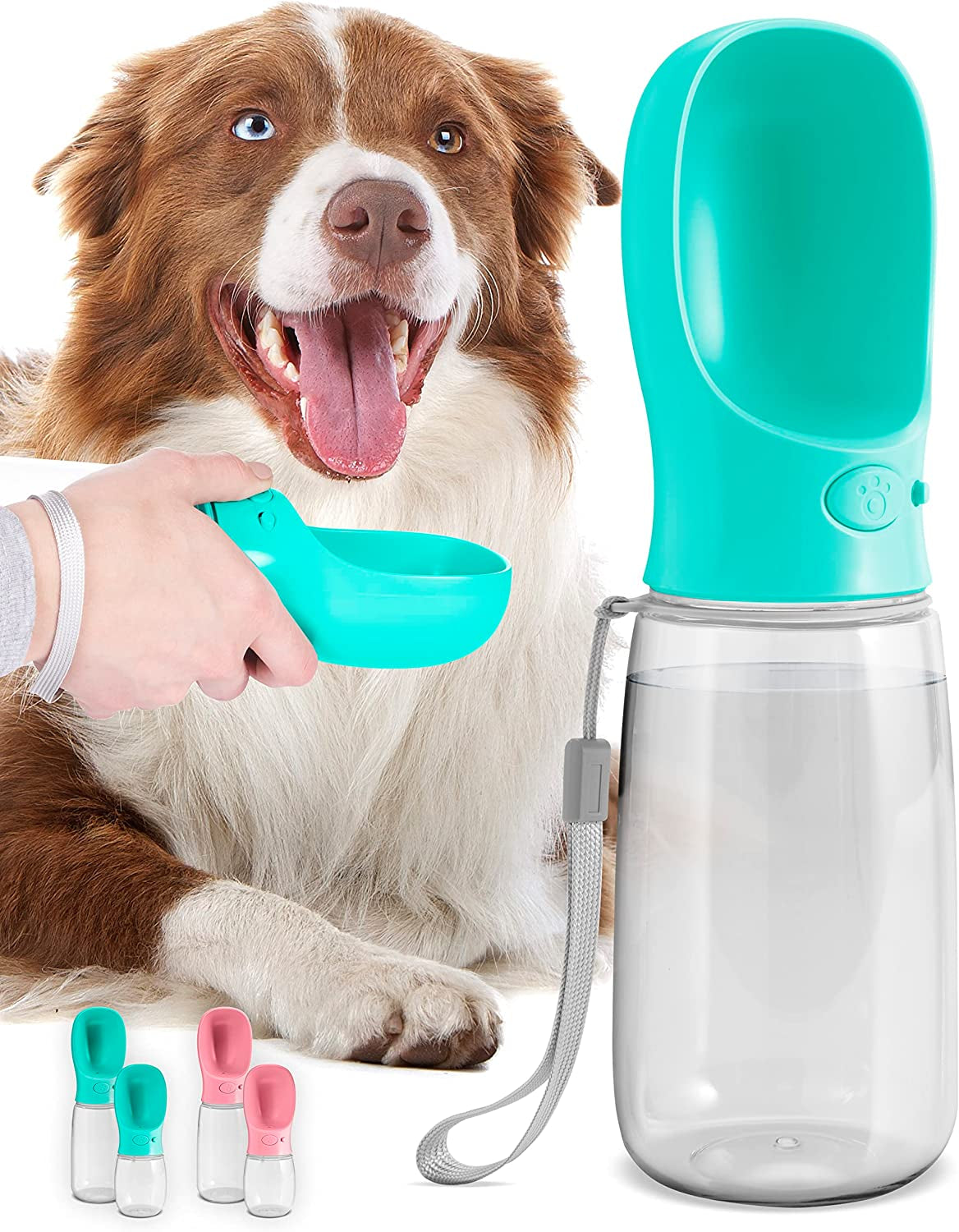 Professional Title: "Portable Dog Water Dispenser - Lightweight, Leak-Proof Travel Bottle for Dogs - Ideal for Outdoor Activities such as Walking and Hiking - Pet Accessories (19Oz, Blue)"